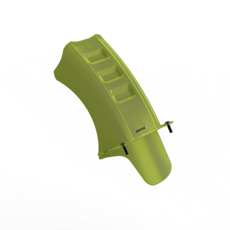 IZI Brothers Mud Guard for Sur-Ron Light Bee swingarm - green 1/4 front view