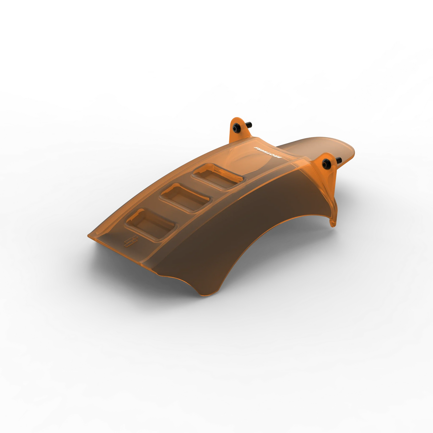 IZI Brothers Mud Guard for Sur-Ron Light Bee swingarm - orange 1/4 angled view