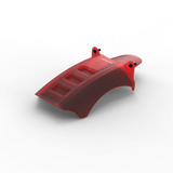 IZI Brothers Mud Guard for Sur-Ron Light Bee swingarm - red 1/4 angled view
