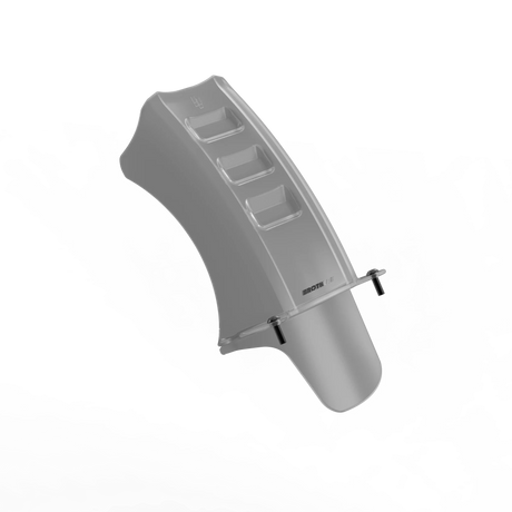 IZI Brothers Mud Guard for Sur-Ron Light Bee swingarm - translucent 1/4 front view