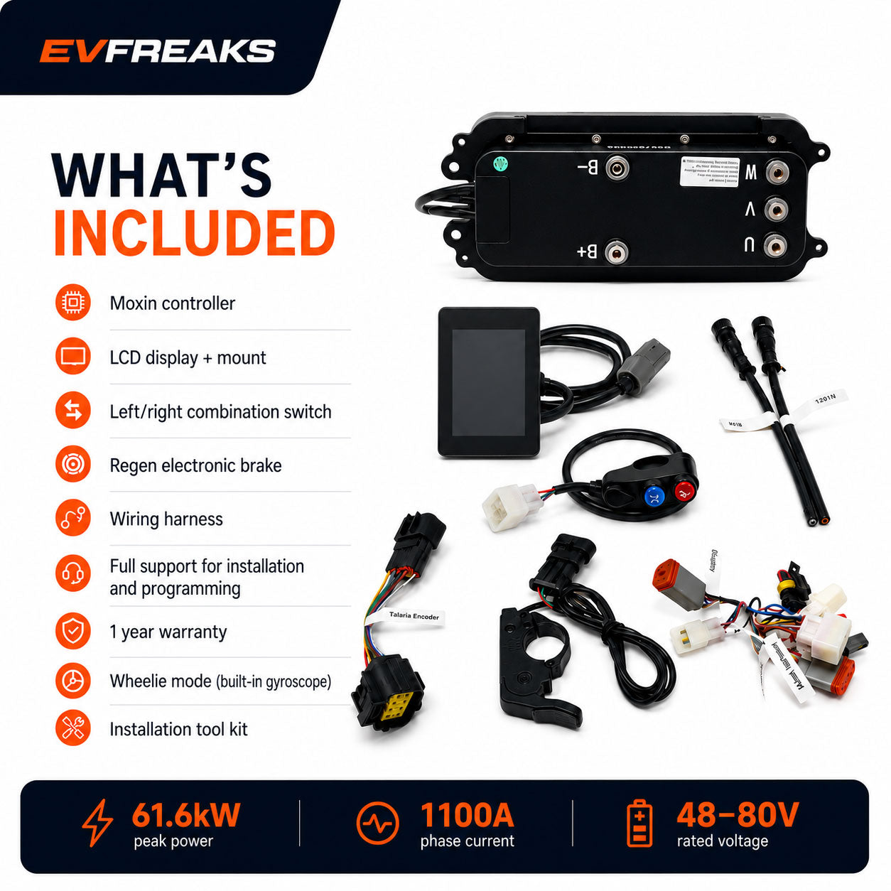 Moxin 60kW Wheelie Controller – Talaria Sting MX3/MX4/MX5 Plug & Play Kit