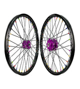 SM Pro Light Bee Wheelset – Purple Black Hub and Rainbow Nipples - EVFREAKS SM Pro Light Bee Wheelset – Purple Black Hub and Rainbow Nipples