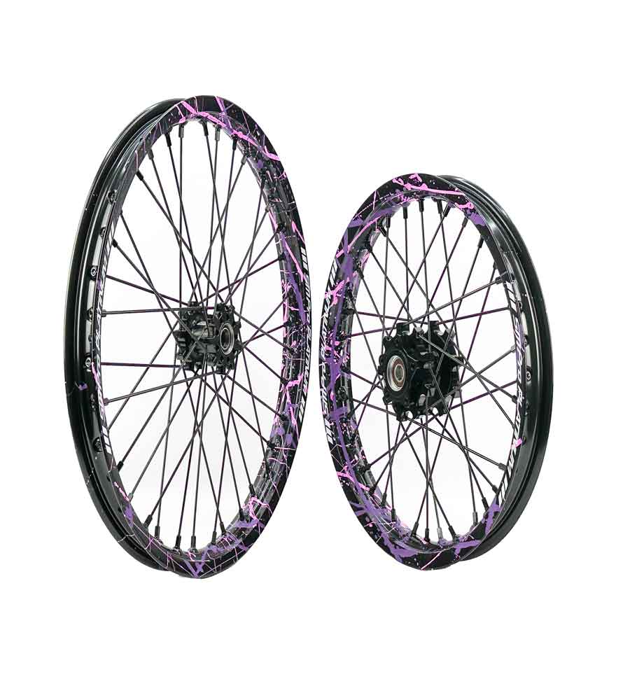 SM Pro Light Bee Wheelset – Splatterkote and Black Nipples - EVFREAKS SM Pro Light Bee Wheelset – Splatterkote and Black Nipples