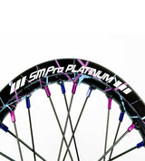 SM Pro Light Bee Wheelset – Splatterkote and Blue and Purple Nipples - EVFREAKSSM Pro Light Bee Wheelset – Splatterkote and Blue and Purple Nipples