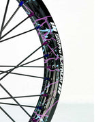 SM Pro Light Bee Wheelset – Splatterkote and Blue and Purple Nipples - EVFREAKSSM Pro Light Bee Wheelset – Splatterkote and Blue and Purple Nipples