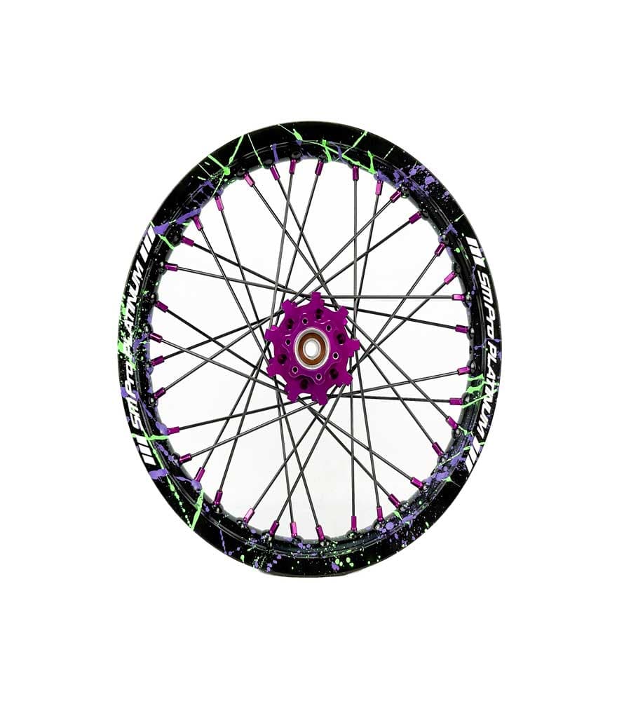 SM Pro Light Bee Wheelset – Splatterkote and Purple Nipples - EVFREAKSSM Pro Light Bee Wheelset – Splatterkote and Purple Nipples