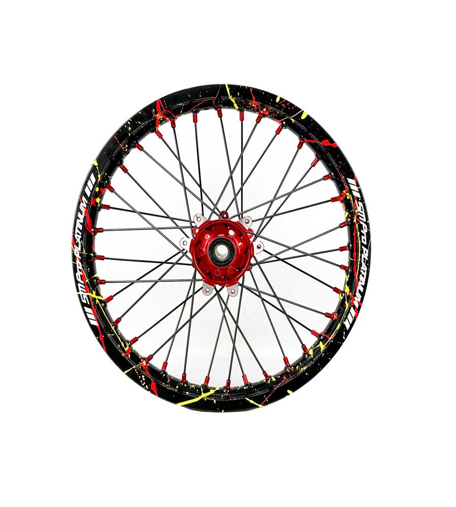 SM Pro Ultra Bee Wheels – USMC Red Sunflower Yellow Rim and Black Spokes - EVFREAKSSM Pro Ultra Bee Wheels – USMC Red Sunflower Yellow Rim and Black Spokes