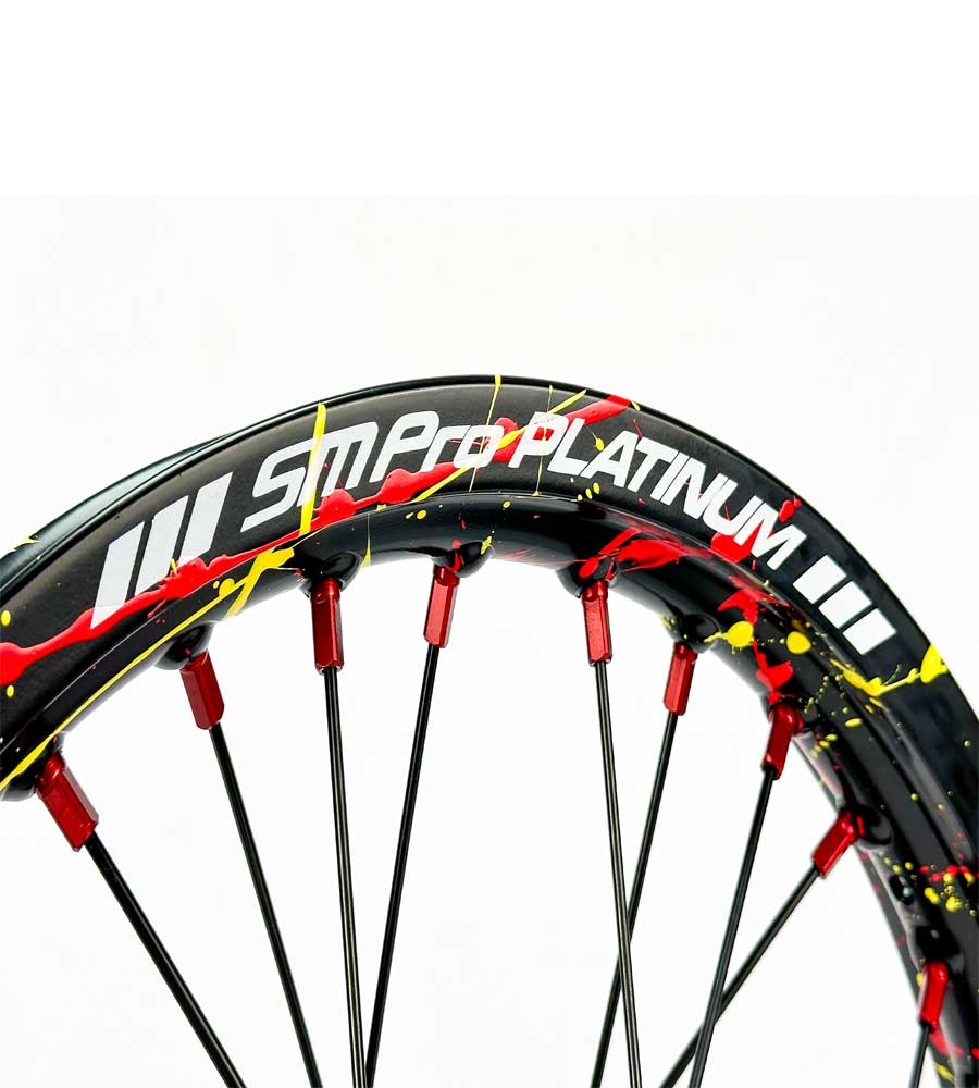 SM Pro Ultra Bee Wheels – USMC Red Sunflower Yellow Rim and Black Spokes - EVFREAKSSM Pro Ultra Bee Wheels – USMC Red Sunflower Yellow Rim and Black Spokes