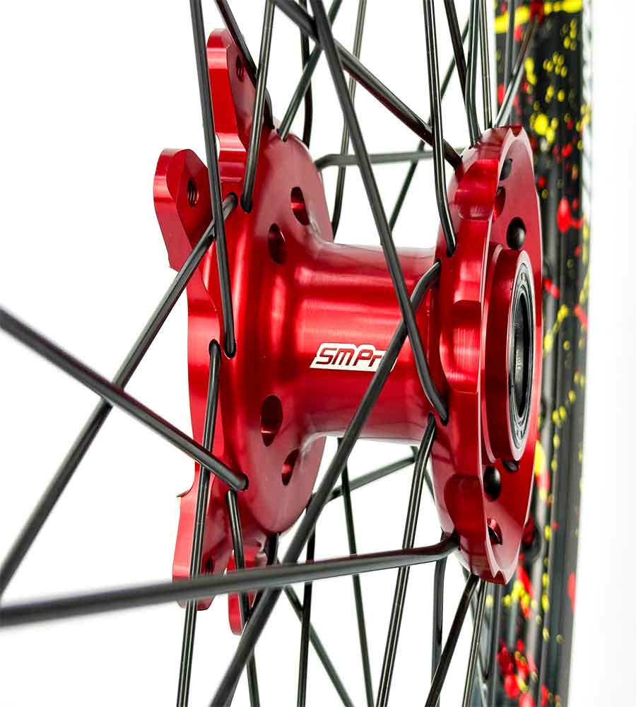 SM Pro Ultra Bee Wheels – USMC Red Sunflower Yellow Rim and Black Spokes - EVFREAKSSM Pro Ultra Bee Wheels – USMC Red Sunflower Yellow Rim and Black Spokes