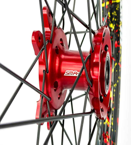 SM Pro Ultra Bee Wheels – USMC Red Sunflower Yellow Rim and Black Spokes - EVFREAKSSM Pro Ultra Bee Wheels – USMC Red Sunflower Yellow Rim and Black Spokes